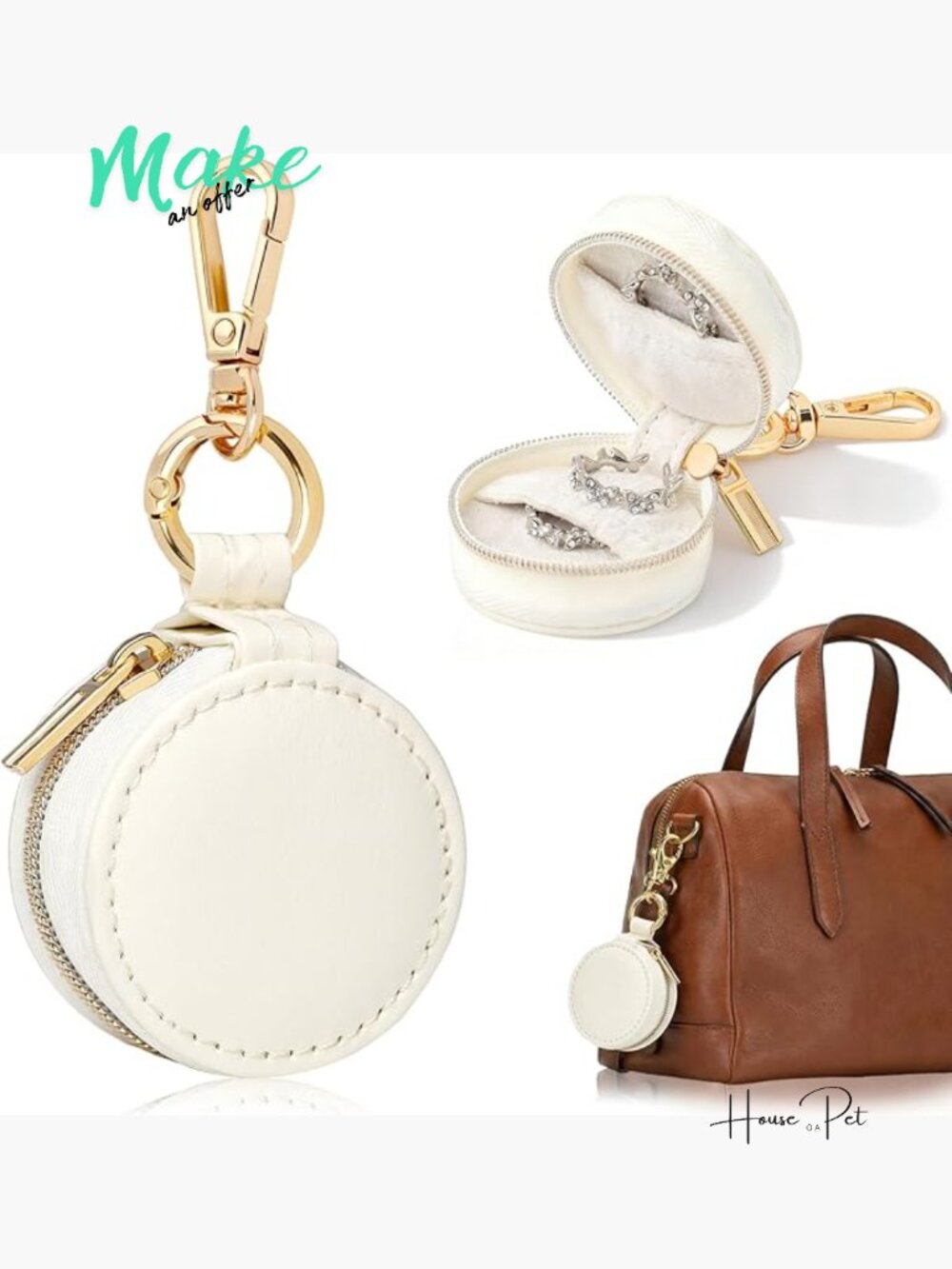 Mini Jewelry Holder Keychain, Portable Ring Organizer for Travel, Cute Gift